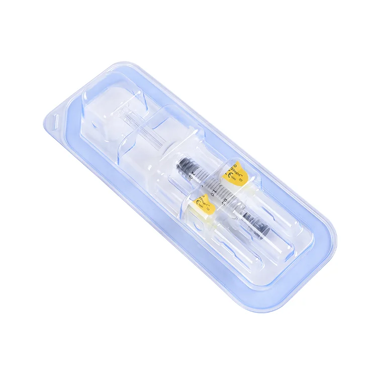 

2ml Fine hyaluronic acid syringe for cosmetic anti-aging and anti-wrinkles, Transparent