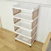 5 layers Supermarket supplies storage for shoes plastic stacking Racks with 4 wheels