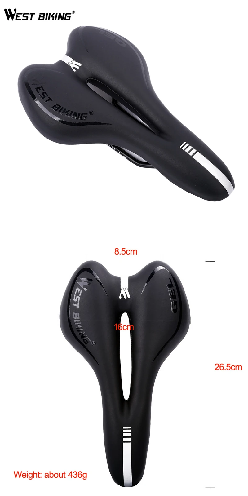 West Biking Pure Silicone Bicycle Saddle Mtb High Quality Bicycle