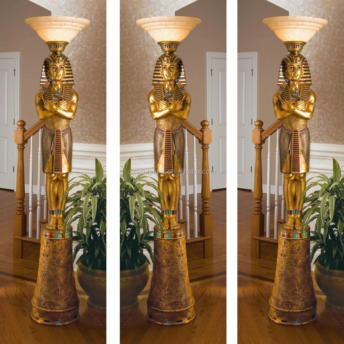 Living Room Art Decor,Floor Lamps,Customized Bronze Egyptian Pharaoh