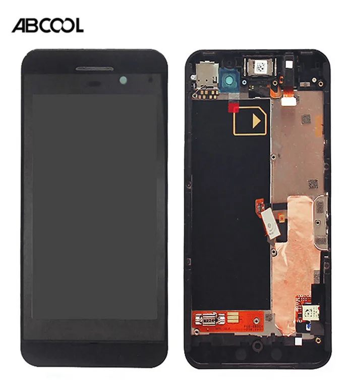 

Original new replacement for blackberry z10 lcd screen with frame, Black, white