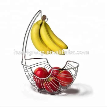 Hanging Fruit Basket Wire Bowl Bin Kitchen Apple Banana Protector