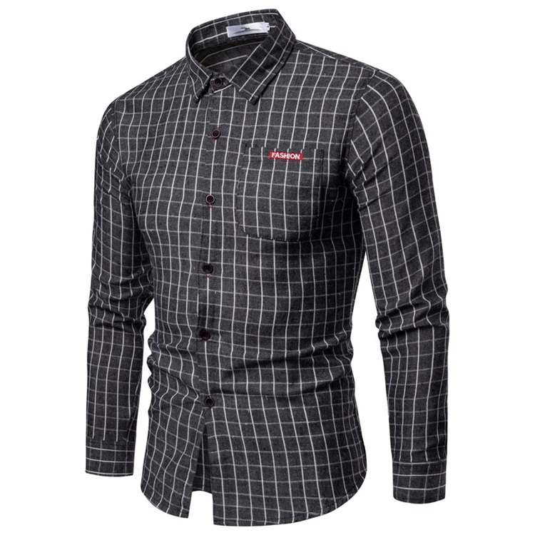 

Custom Long Sleeve Men's Plaid Shirts in Stock