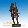 Decorative Bronze Girl Sculptures Bronze Woman Playing Viola Statue