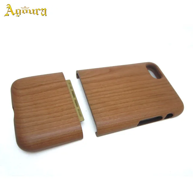 

For iPhone7 iron card connector two pieces wood phone case, Customized color