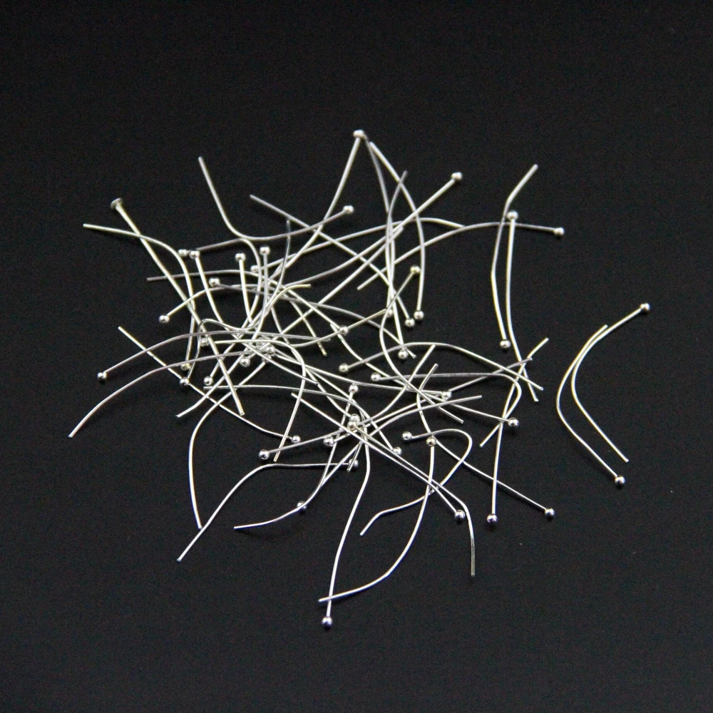 

2000pcs 0.5*50mm chromium metal hooks beads connector spherical needle for strand garland DIY chains metal steel accessories