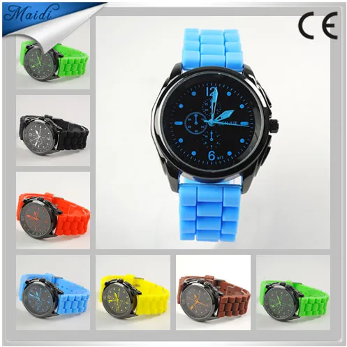 

Free Shipping Casual Quartz watch men military sport Wristwatch Dropship Silicone Clock Fashion Hours For M MW- 6, 7 different colors as picture