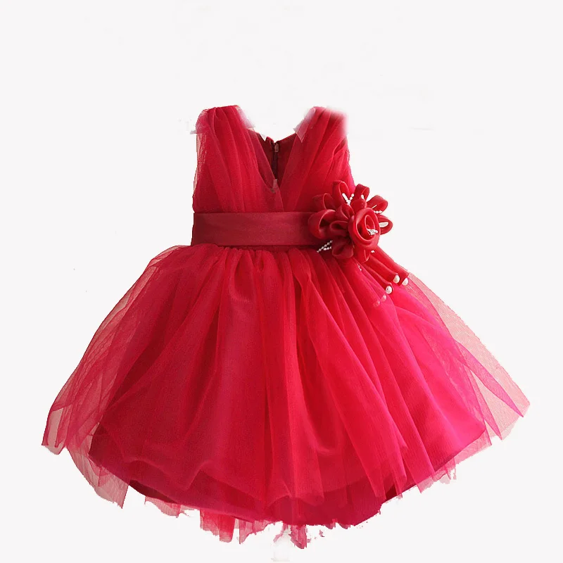 

High quality girl dress for wedding lace children princess dress with belt flower for free shipping L10038, Plum;champagne;blue;pink