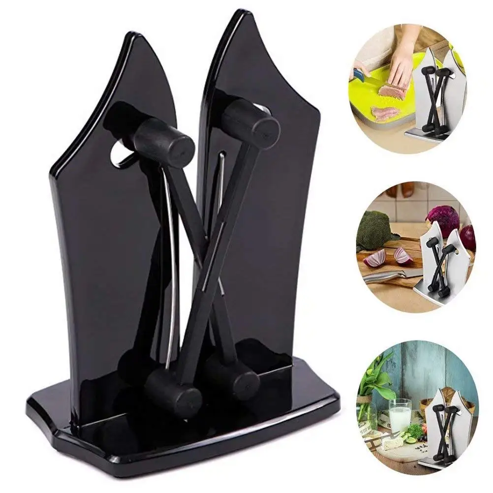 XHSP Bavarian Edge Kitchen Knife Sharpener Triple-Action Austrian Tungsten Carbide Sharpens for Beveled Standard Blades Kitchen Tools