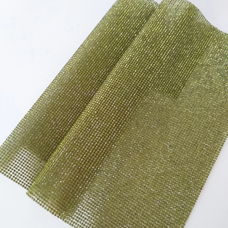 

LOCACRYSTAL Brand Cosmetic Case Decoration Hot Fix Crystal Fabric Rhinestone Sheet, Emerald