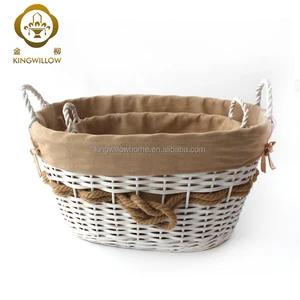 Image of Hot selling wicker laundry basket with handles