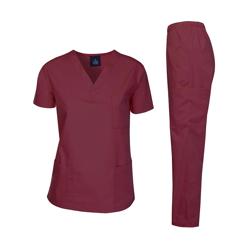 
Wholesale V neck Scrubs Top And Pants For Doctor clothes 