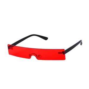 2019 new European and American fashionable one-piece square small frame sunglasses frameless sunglasses for men and  women