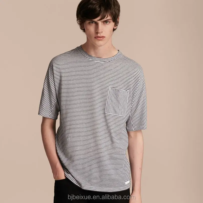 

wholesale men custom plain printing cotton striped printer tshirt