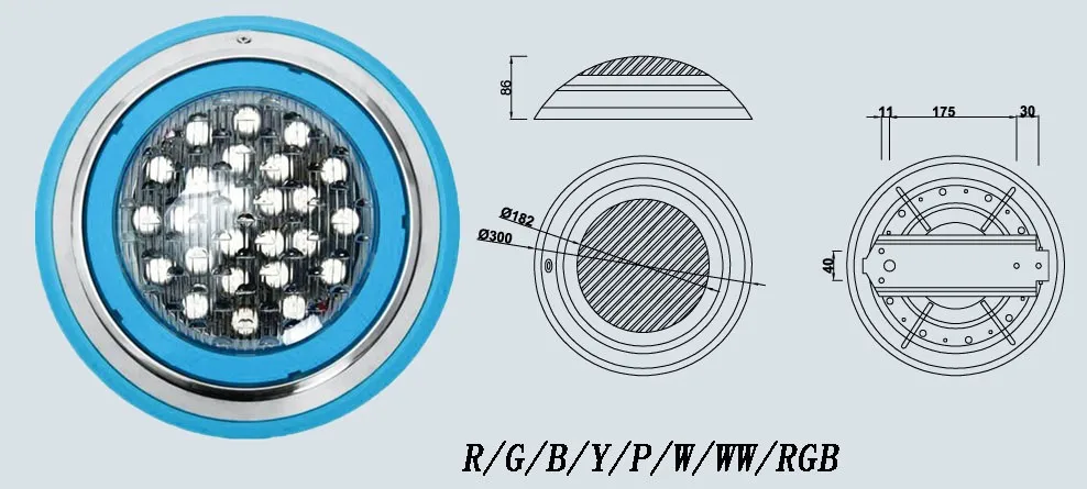 IP68 imperméable à l'eau profonde goutte flexible LED RVB lumière sous-marine de piscine