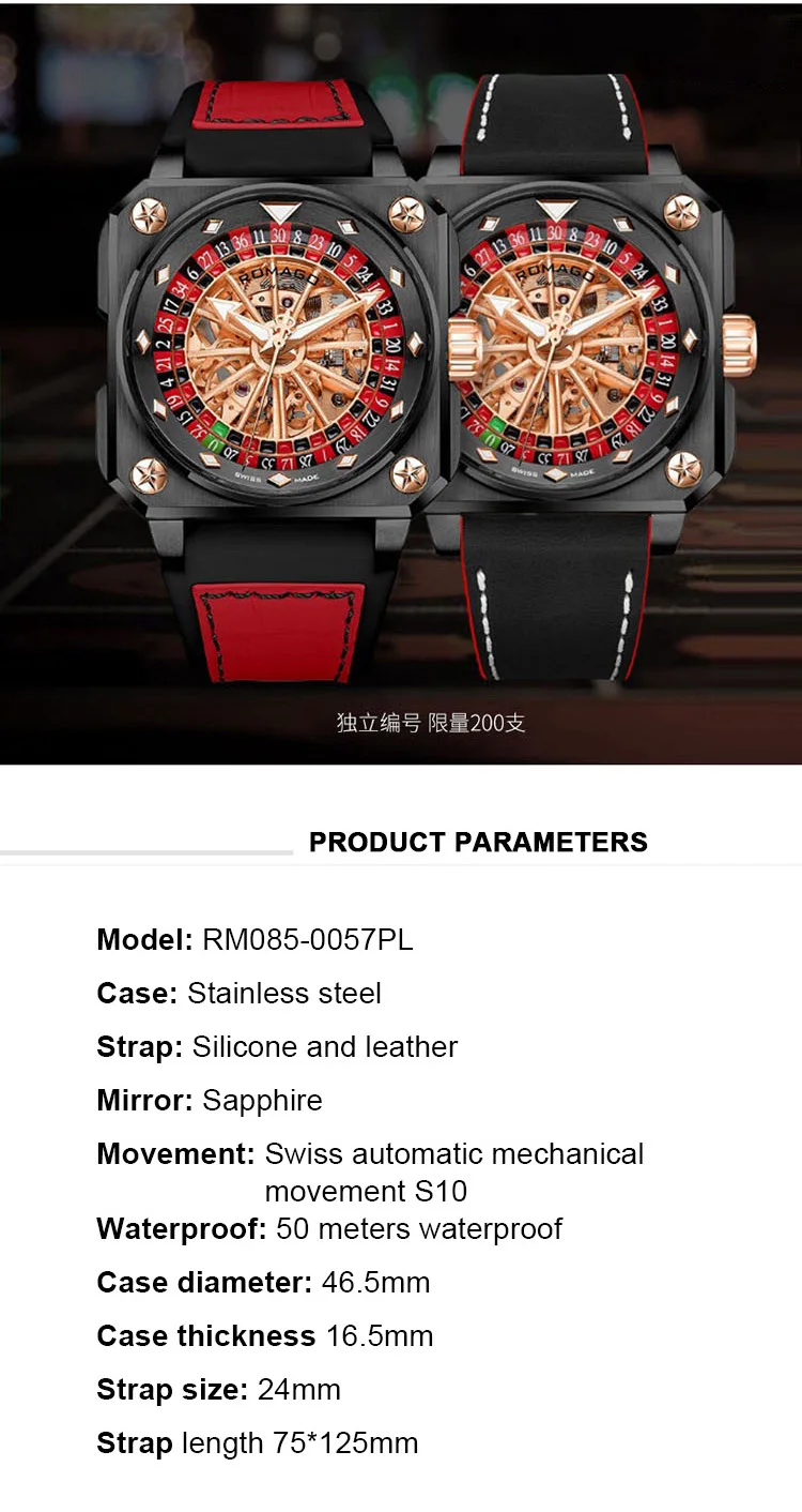 Latest lucky rubik's cube big wheel surface sapphire glass silicone band men watch dropshipping luxury automatic watch