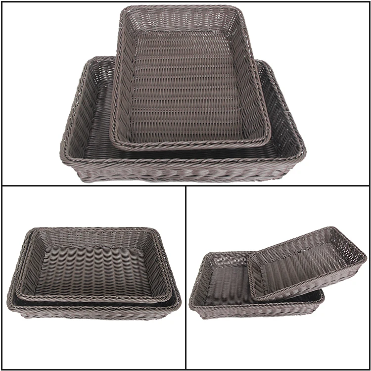 Used Plastic Bread Trays For Home,Pe Rattan Woven Fruit Storage Basket