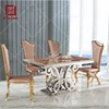 2019 top marble stainless steel wedding dinner table and chairs set dining room furniture