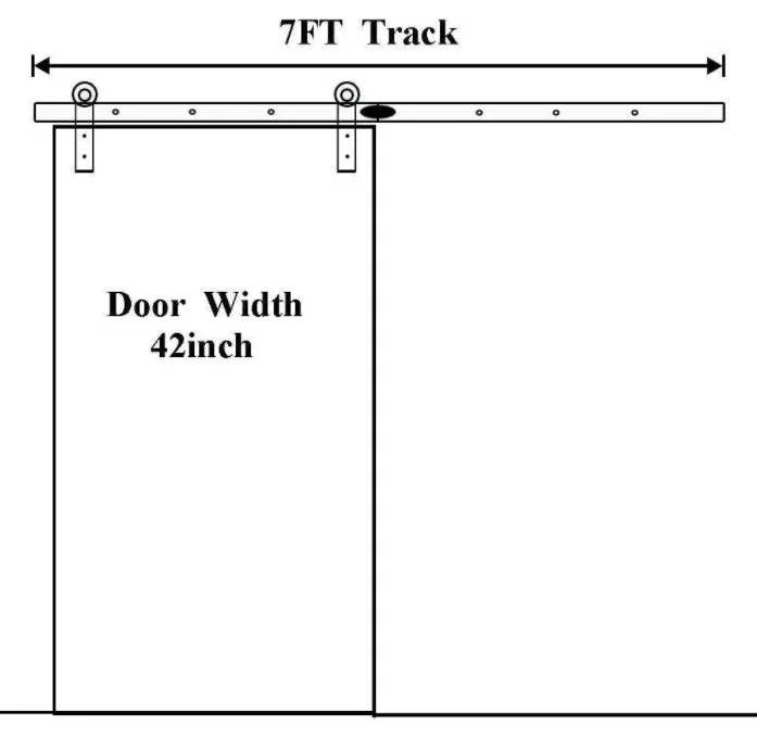 Black barn door roller used for exterior wooden sliding door system