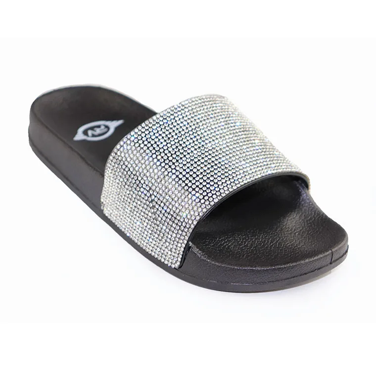 2019 Women Rhinestone Slider Slippers Diamond Sandal Diamond Slippers ...