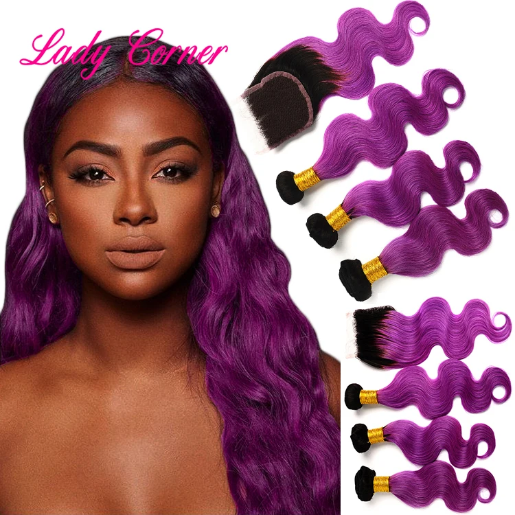 New Arrival Popular Waves Hair Dye Purple Omber Color Virgin Human Hair  Weave - Buy Purple Virgin Hair,Purple Human Hair Weave,Purple Ombre Color  Human Hair Product on 