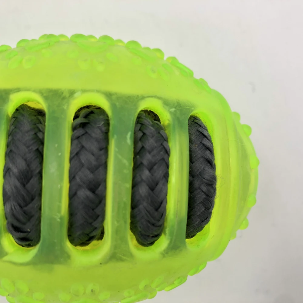 
Best high quality puppy chew rubber toys TPR Resistant Bite durable pet shops tennis ball shape with rope popular for dog 