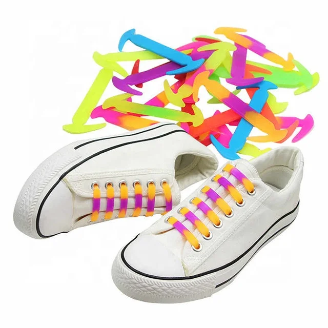 

Premium Quality Rainbow Bootlace Elastic Silicone No Tie Unisex Shoelaces, Multi color