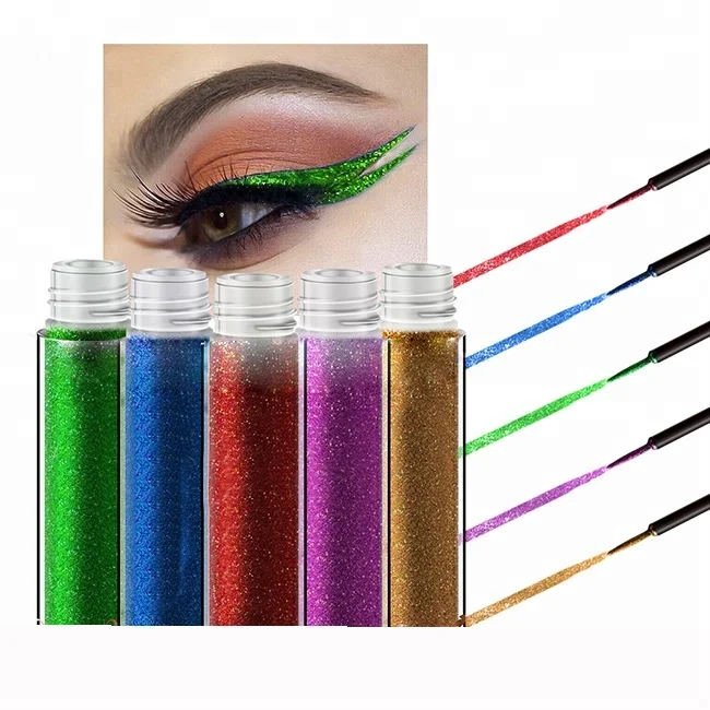 

14 Colors Waterproof Private Label Liquid Eyeliner vegan Glitter Eyeliner, Customized