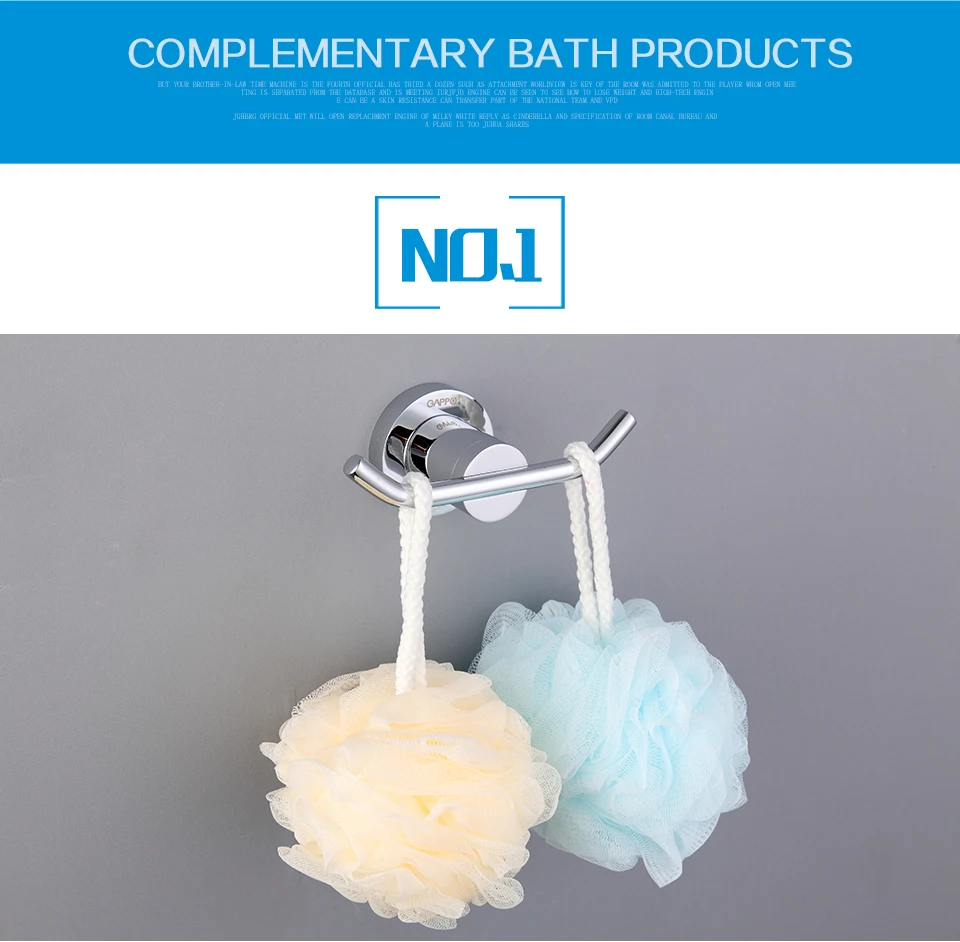 GAPPO 1 set High quality Restroom Tower Holder Wall-mount hooks Bathroom accessories Clothes Hook G1805-2