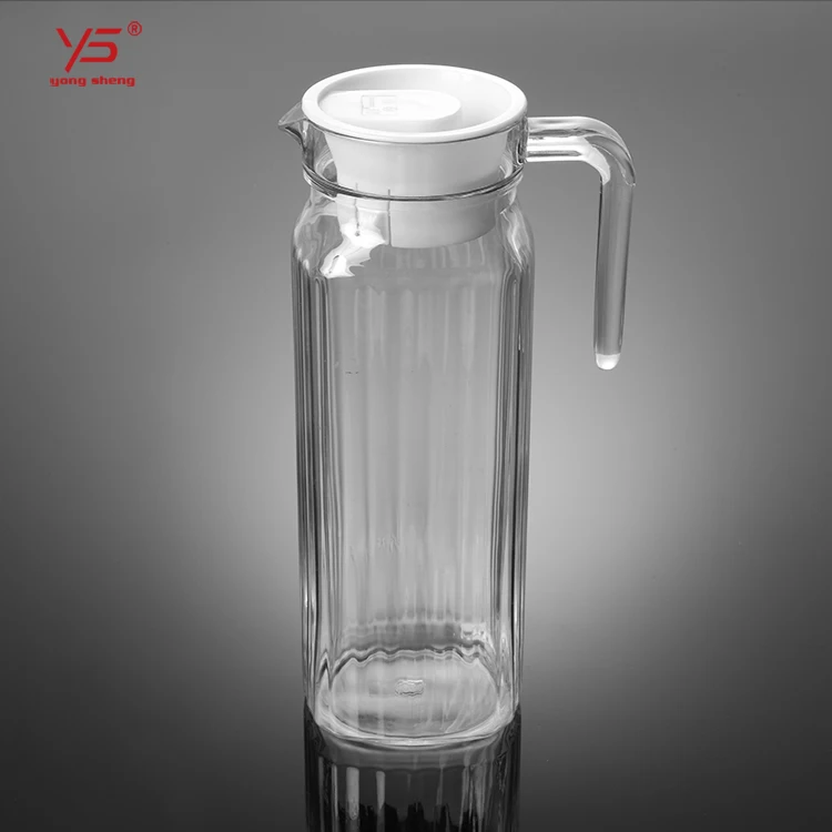 

OEM welcome water jug with handle PC beverage juice jug larger plastic clear drink water/tea jug with plastic lid