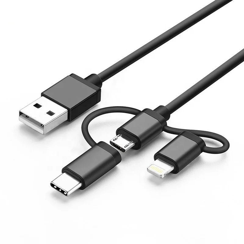 

SUNLINE 2018 New Multifunction USB 3-in-1 fast Charging cable with Micro USB port, Pvc+copper