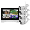H.265 Wireless CCTV Camera System 4ch ip cam combo set 2.0mp 1080P security wifi camera kit with lcd screen NVR