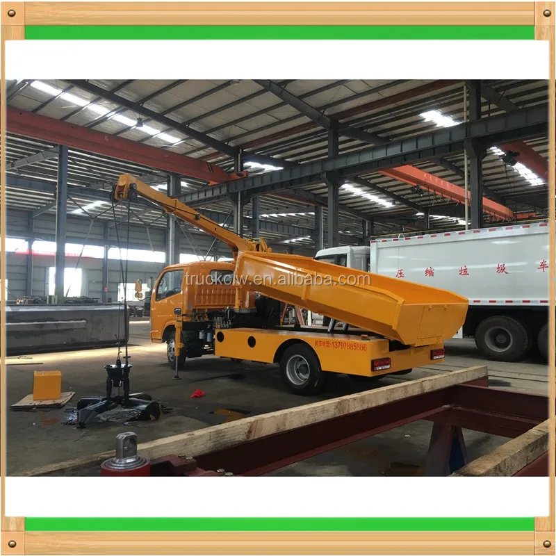 Hot Sale 6 Wheel 4 Ton Dump Truck Mounted 3.5tons Crane,Tipper Truck