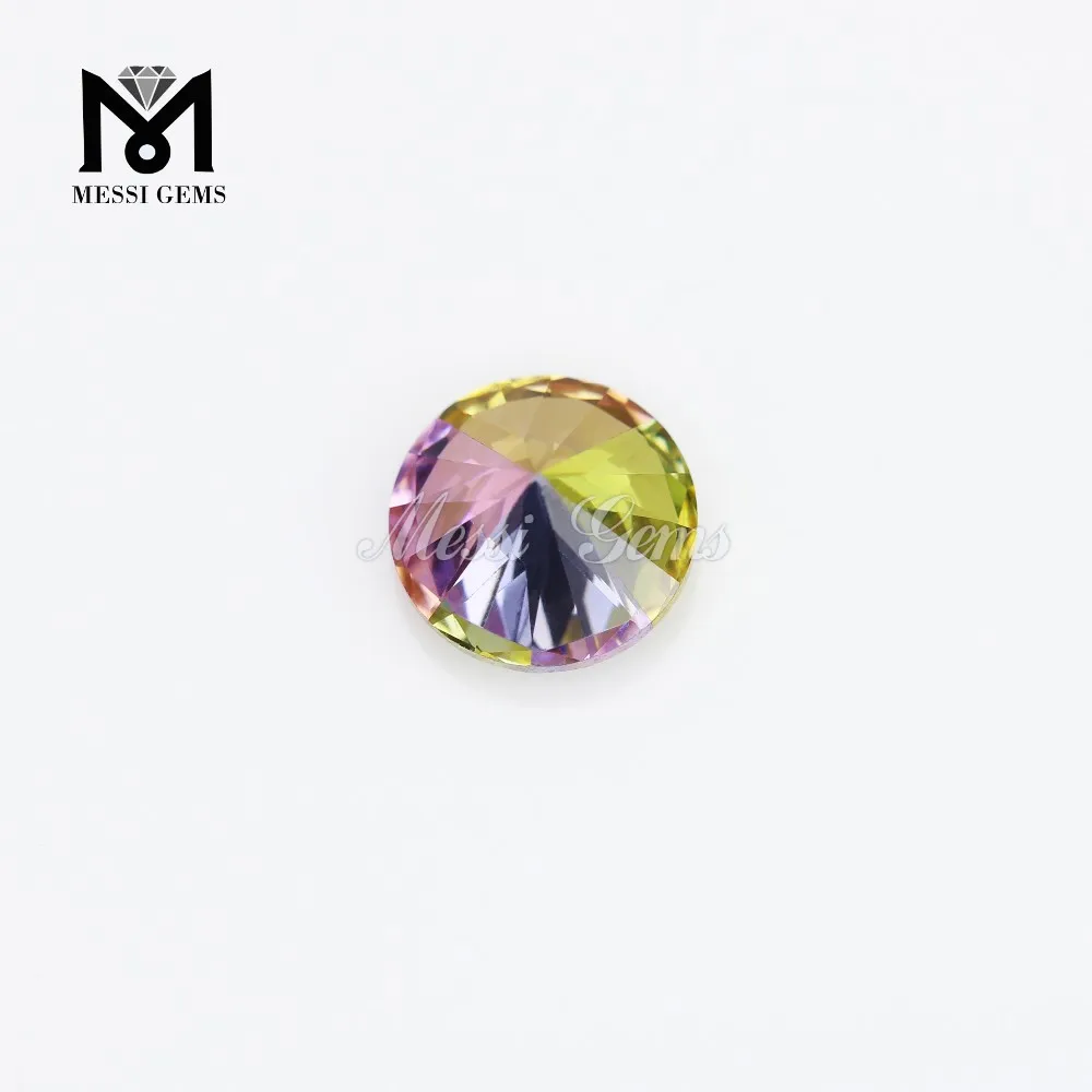 Wuzhou wholesale price cz gemstone 8.0 round multicolor cubic