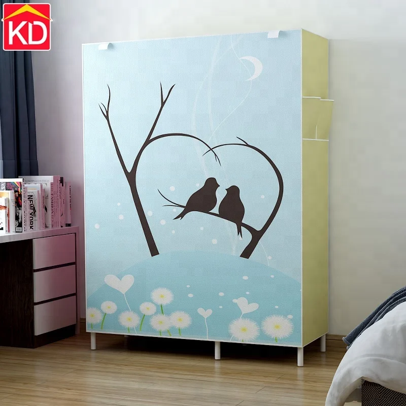
Simple style wardrobe non-woven folding assembly large cheap corner bedroom closet wardrobe 