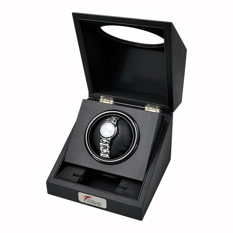 High-end Black rubber paint rotating wooden watch box /watch storage case /watch display case
