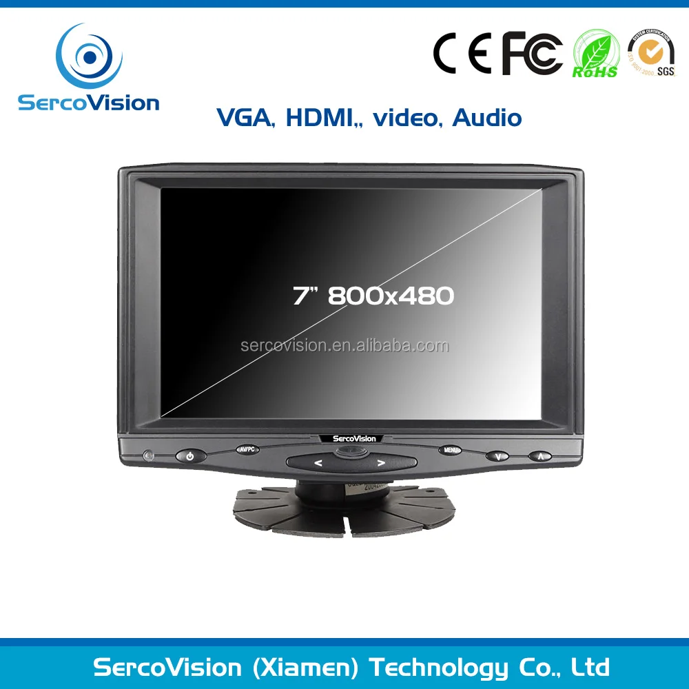 2016 hot sale high contrast 7 inch 12 volt lcd monitor