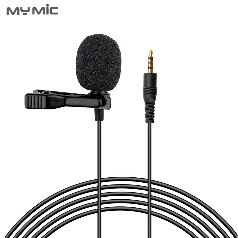 

New arrival LJ03 Omnidirectional condenser recording studio lavalier microphone mini lapel mic for smartphone laptop, Black