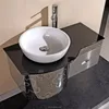 Stainless steel bathroom cabinet with mirror and two shelves makeup vanity table wholesale