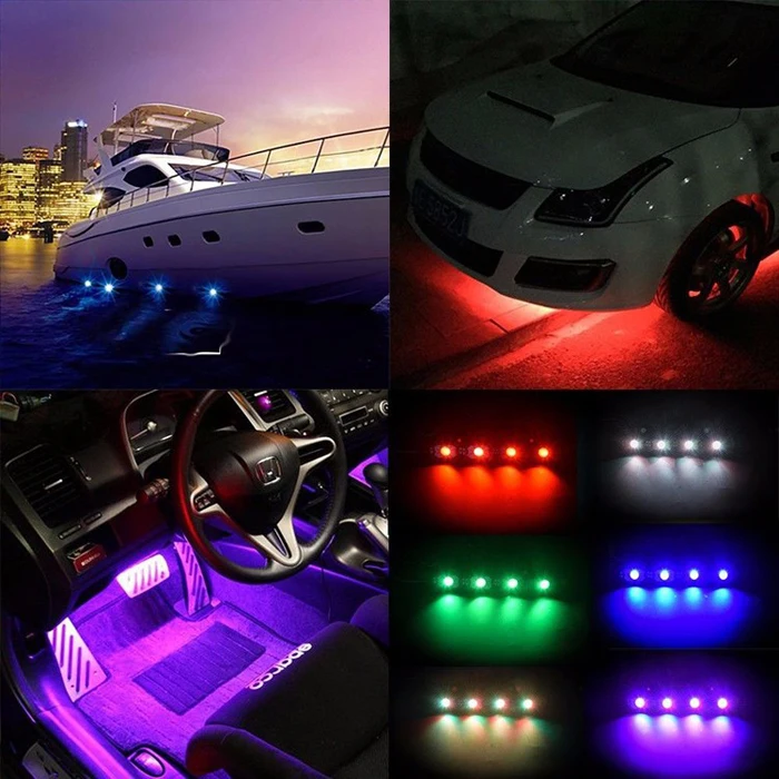 Hot selling led boat ambient lighting car boat exterior lights 4 pods rgb led rock light kit.jpg