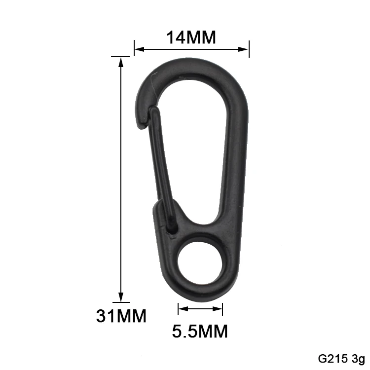 Mini Metal Black Carabiner Clip Spring Keychain Key Holder Hook Key Ring NEW 