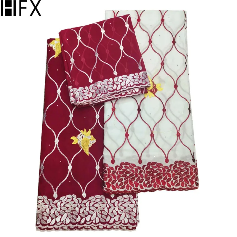 

Fashion Bazin Polyester Fabric Embroidered African Dubai Rhinestones Lace Fabric For Women, Wine