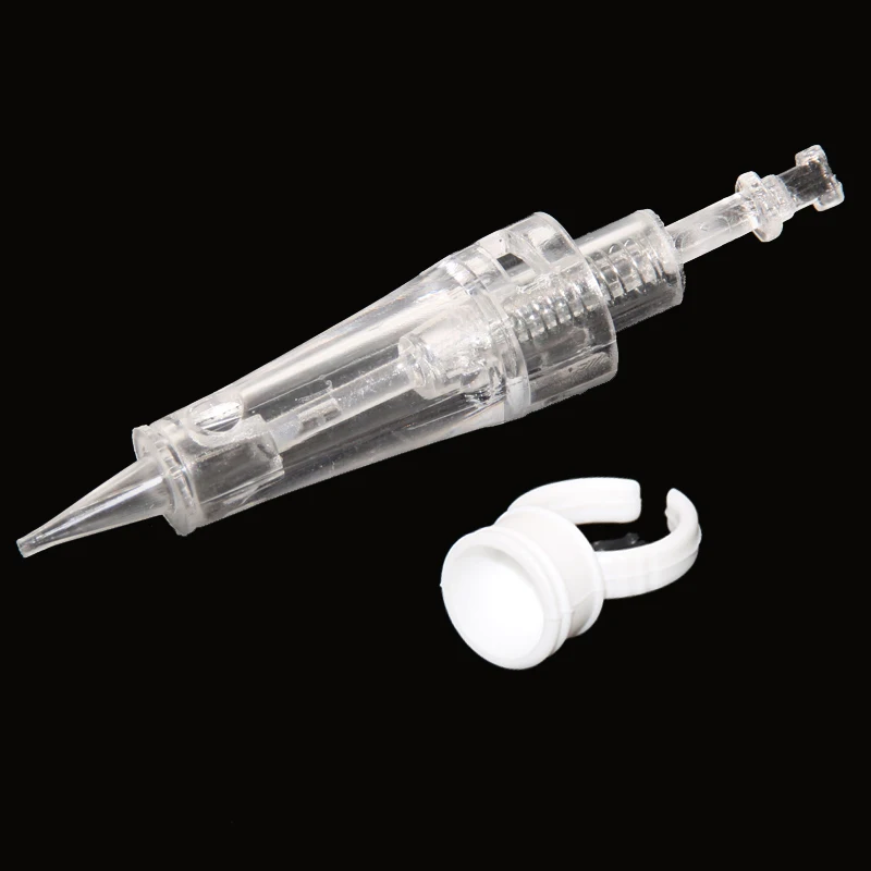

New 1RL Permanent Makeup Needles Cartridge Eyebrow Makeup Lip Needle With Pigment Ring Cup For Permanent Makeup Machine, Clear