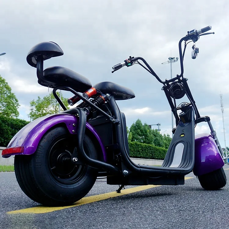 

Emak/COC/EEC classic hot selling 2 wheel wide wheel electrical scooter citycoco europe for sale cheap, Black