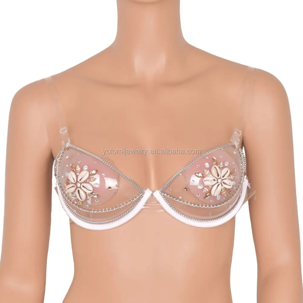 

Transparent Cup Bra Clear Bra Sexy Ladies Nipple Covers Invisible Bras Women Underwire 3/4 Cup