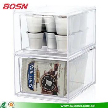 Kitchen Organizer Drawers And 2 Pack Stackable Clear Plastic