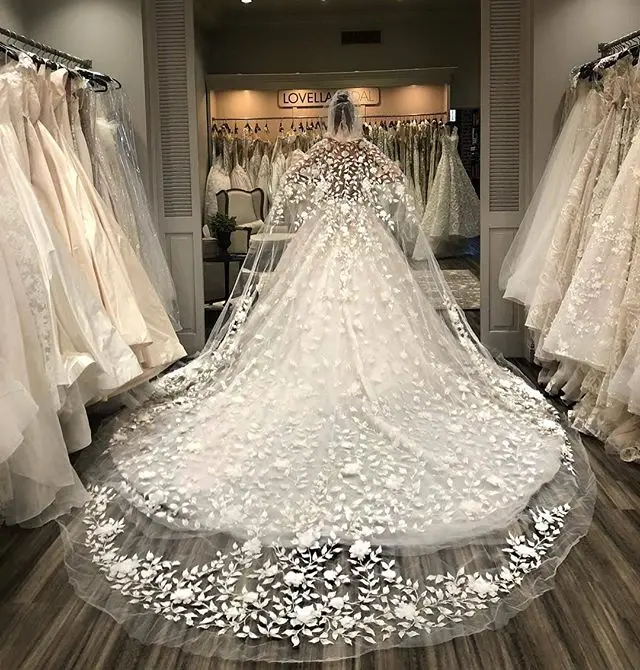

Cathedral Length Wedding Bridal Veil for Wedding Gowns, Custom made