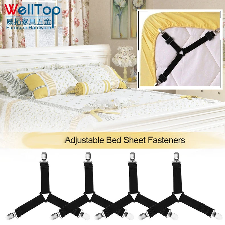 4 Pcs Elastic Adjustable Bed Sheet Holders Ironing Board Cover Mattress