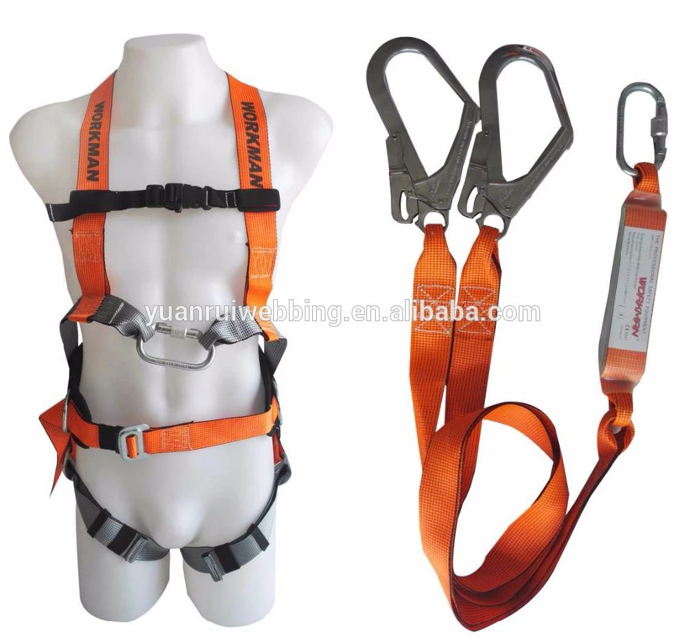 Full Body Safety Harness With Lanyard/shock Absorber /double Hook For