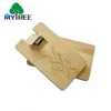 Wooden Ultra Slim Thin Credit Business Card Customized Logo Pattern Wood USB Memory Pendrive Flash Drive